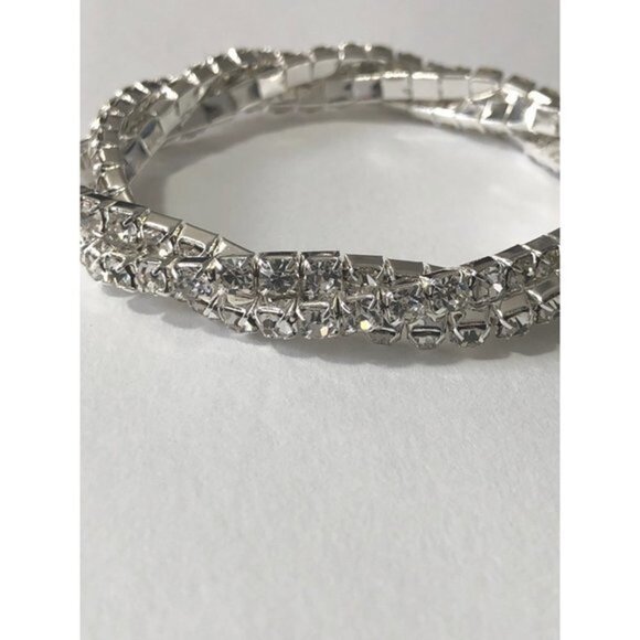 Austrian Crystal Stretch Bracelet 3 Row Bracelet - Picture 5 of 5